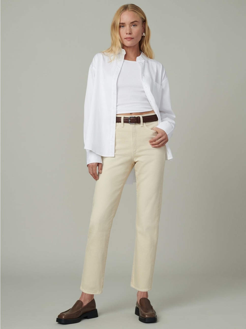 Joe's Jeans Straight Leg Cream Jeans
